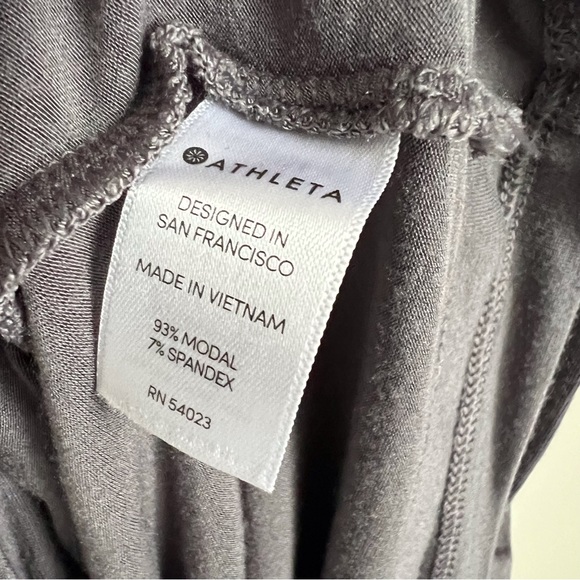 Athleta La Palma Dress Grey Mauve Sleeveless Cross Front Skirt Mini Womens Small - Picture 5 of 10